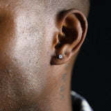 Solitaire Stud Earrings in White Gold
