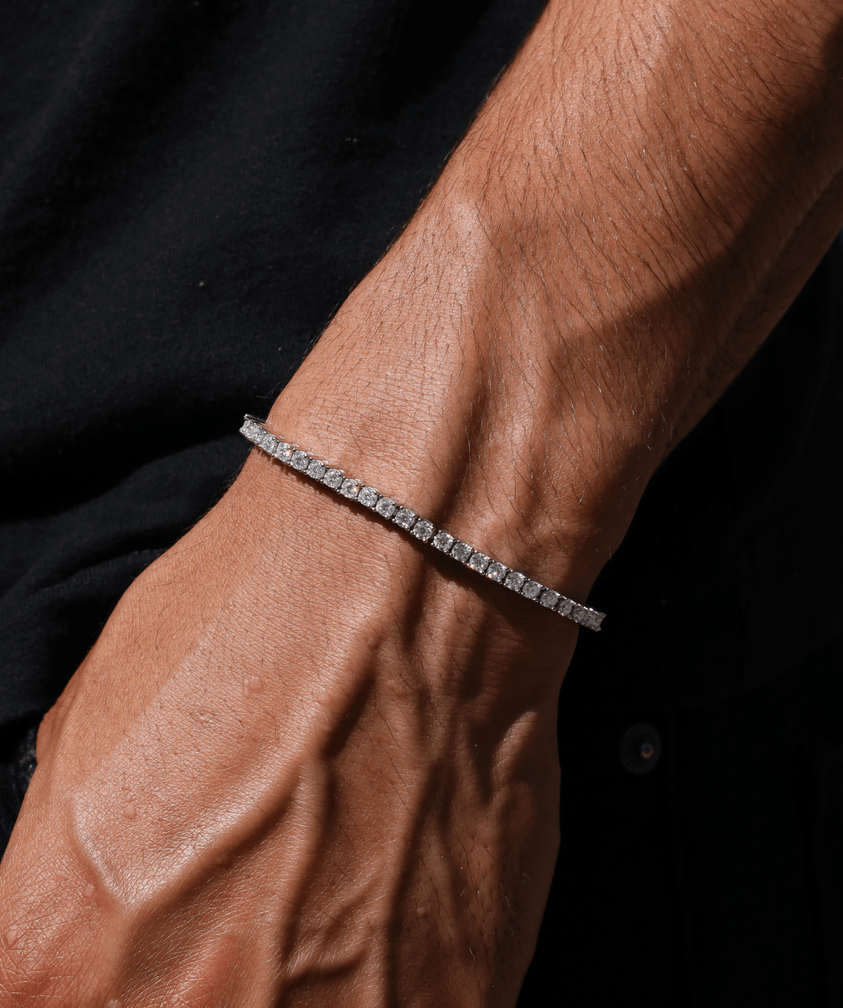 Diamond Tennis Bracelet | colour:white | Design and styling detail