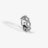 Iced Infinity Thorn Ring - White