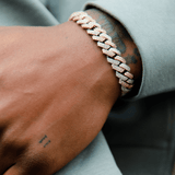 10mm Diamond Prong Link Bracelet in Two-Tone (White & Rose Gold)