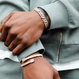 10mm Diamond Prong Link Bracelet in Two-Tone (White & Rose Gold)