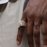 Layered Star Ring in Yellow Gold