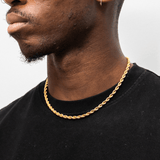 5mm Rope Chain in Yellow Gold