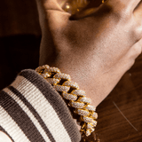 Cuban Link Bracelet, 18mm Iced Cuban Link Bracelet