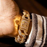 Cuban Link Bracelet, 18mm Iced Cuban Link Bracelet