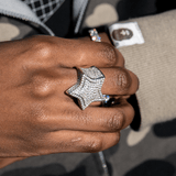Layered Star Ring in White Gold
