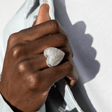 Iced Heart Ring in White Gold