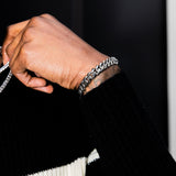Cuban Link Bracelet, 10mm Miami Cuban Link Bracelet in White Gold