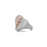 Two-Tone Diamond Broken Heart Ring
