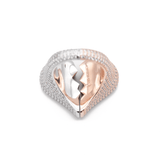 Two-Tone Diamond Broken Heart Ring