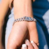 10mm Diamond Prong Link Bracelet in White Gold