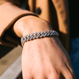 10mm Diamond Prong Link Bracelet in White Gold