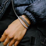 Cuban Link Bracelet, 10mm Miami Cuban Link Bracelet in White Gold