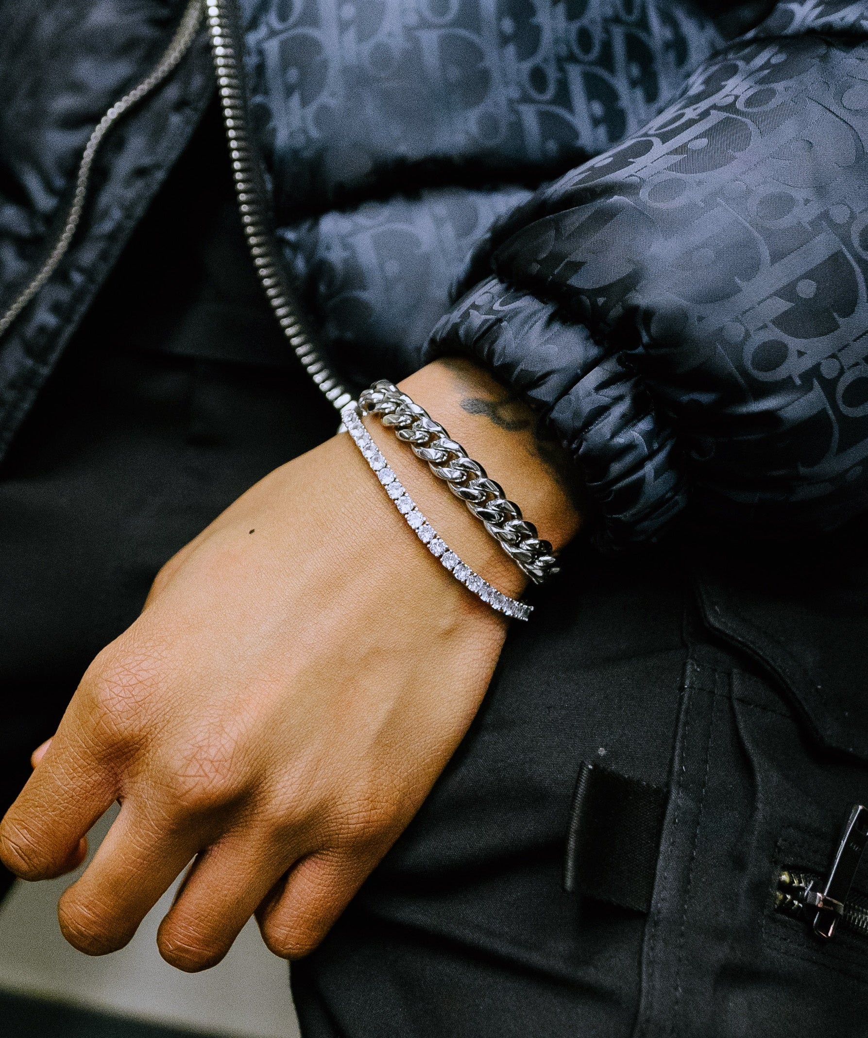 Cuban Link Bracelet, 10mm Miami Cuban Link Bracelet in White Gold