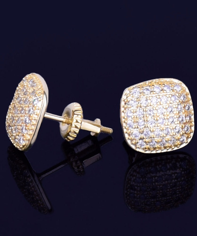 Round-Edge Earrings, 10mm Round-Edge Earrings
