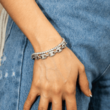 White Mariner Link Bracelet, 10mm Diamond Mariner Link Bracelet in White Gold