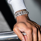 19mm Diamond Prong Link Bracelet in White Gold