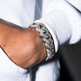 19mm Diamond Prong Link Bracelet in White Gold