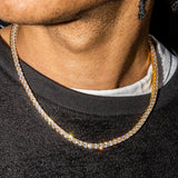 Round-Cut Tennis Necklace in Yellow Gold