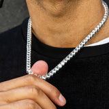 Round-Cut Tennis Necklace in White Gold