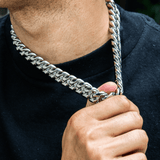 White Gold Chain, 18mm Miami Cuban Link Chain in White Gold