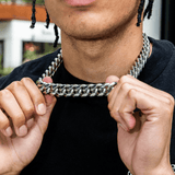 White Gold Chain, 18mm Miami Cuban Link Chain in White Gold