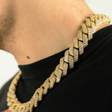19mm Cuban Link Chain, 19mm Diamond Prong Link Chain