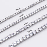 Round-Cut Tennis Necklace in White Gold