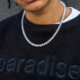 Round-Cut Tennis Necklace in White Gold