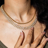 Cuban Link Necklace, 12mm Iced Cuban Link Necklace