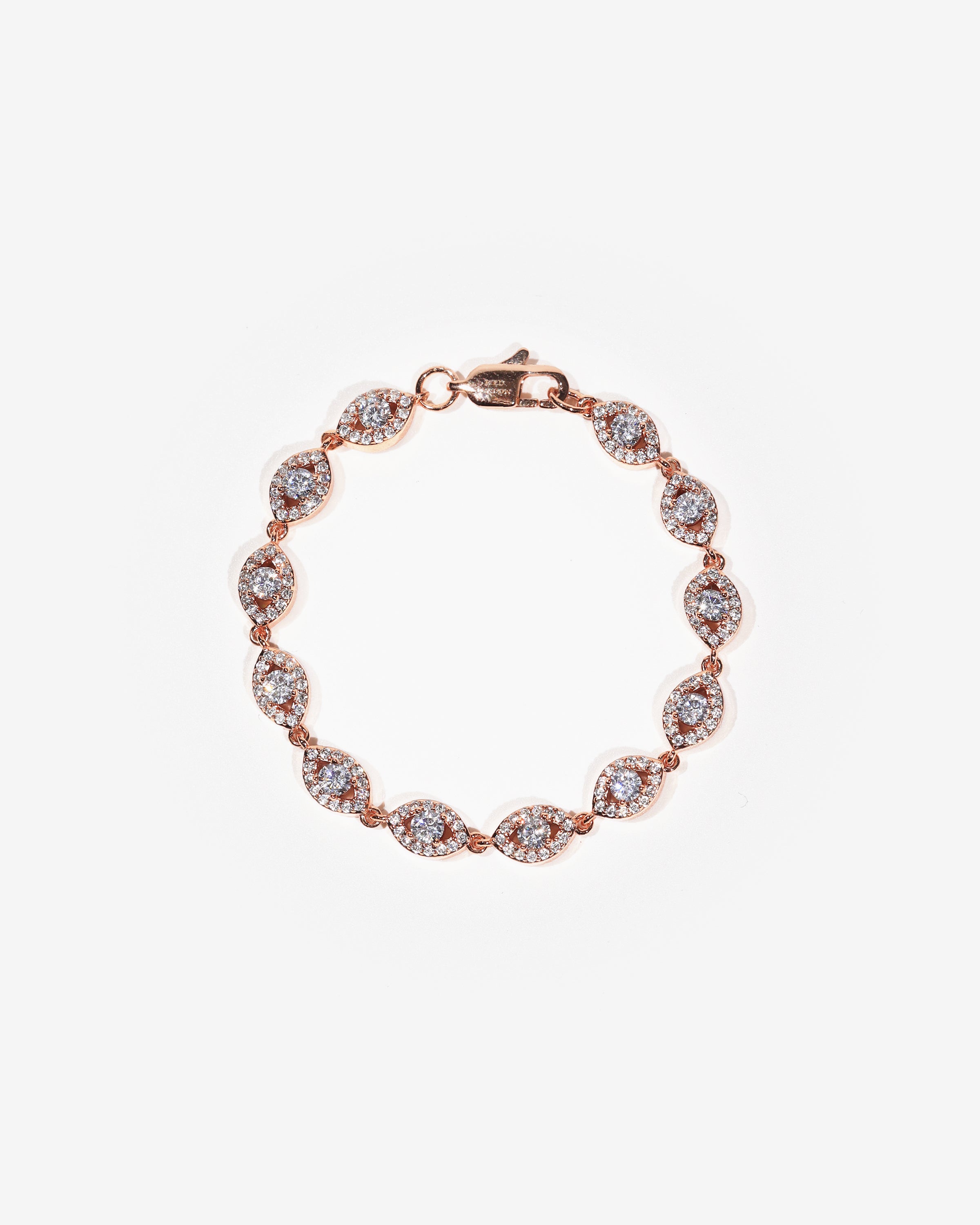 6mm Eye Bracelet | colour:rose | Product view