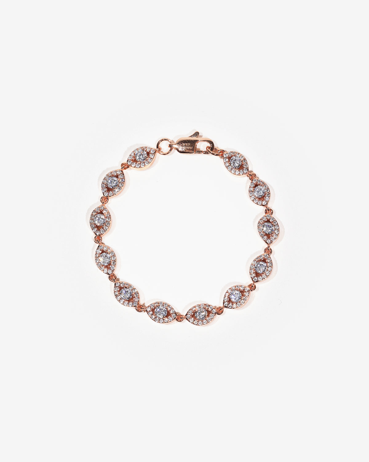 6mm Eye Bracelet | colour:rose | Product view