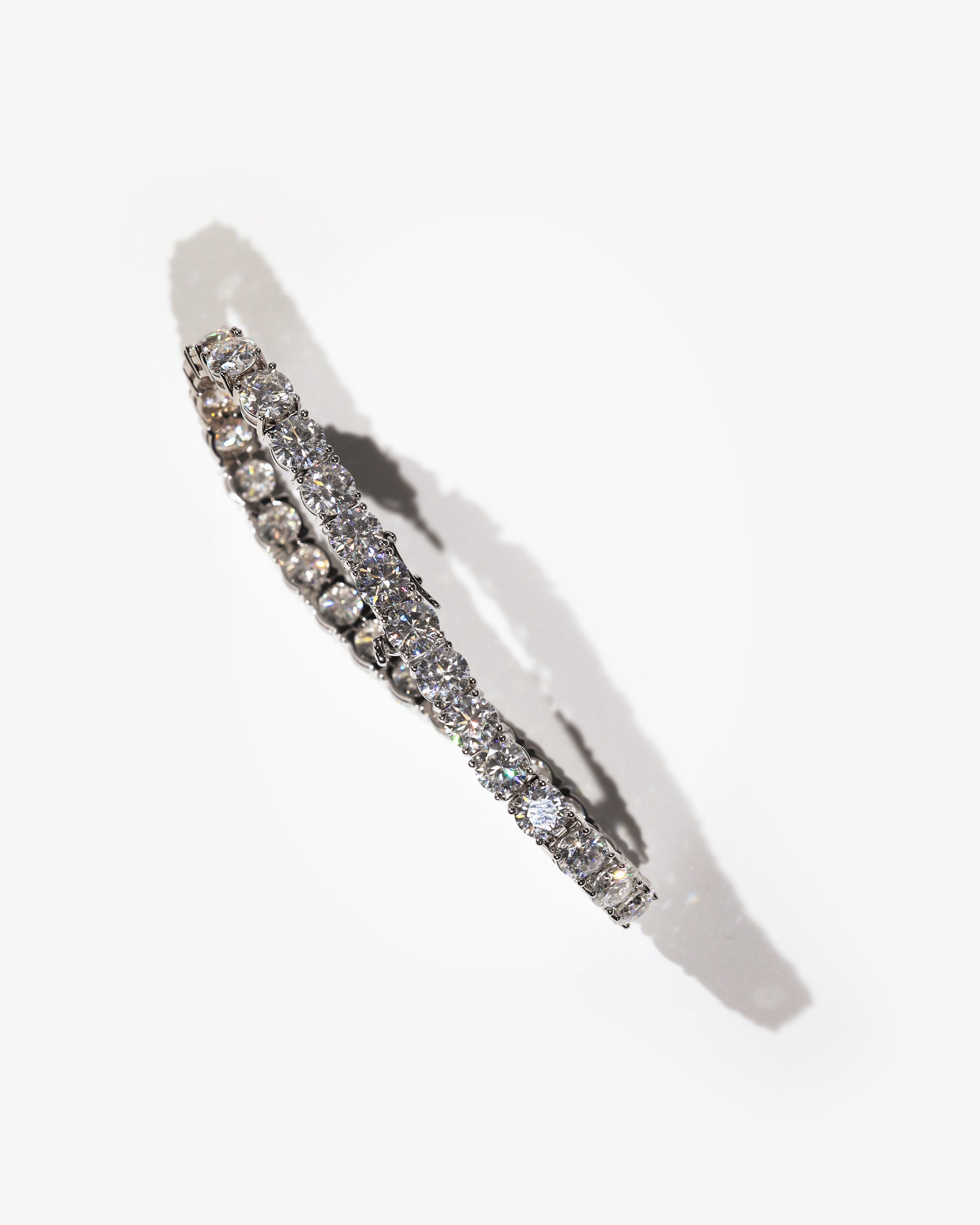 Diamond Tennis Bracelet | colour:white | Product view