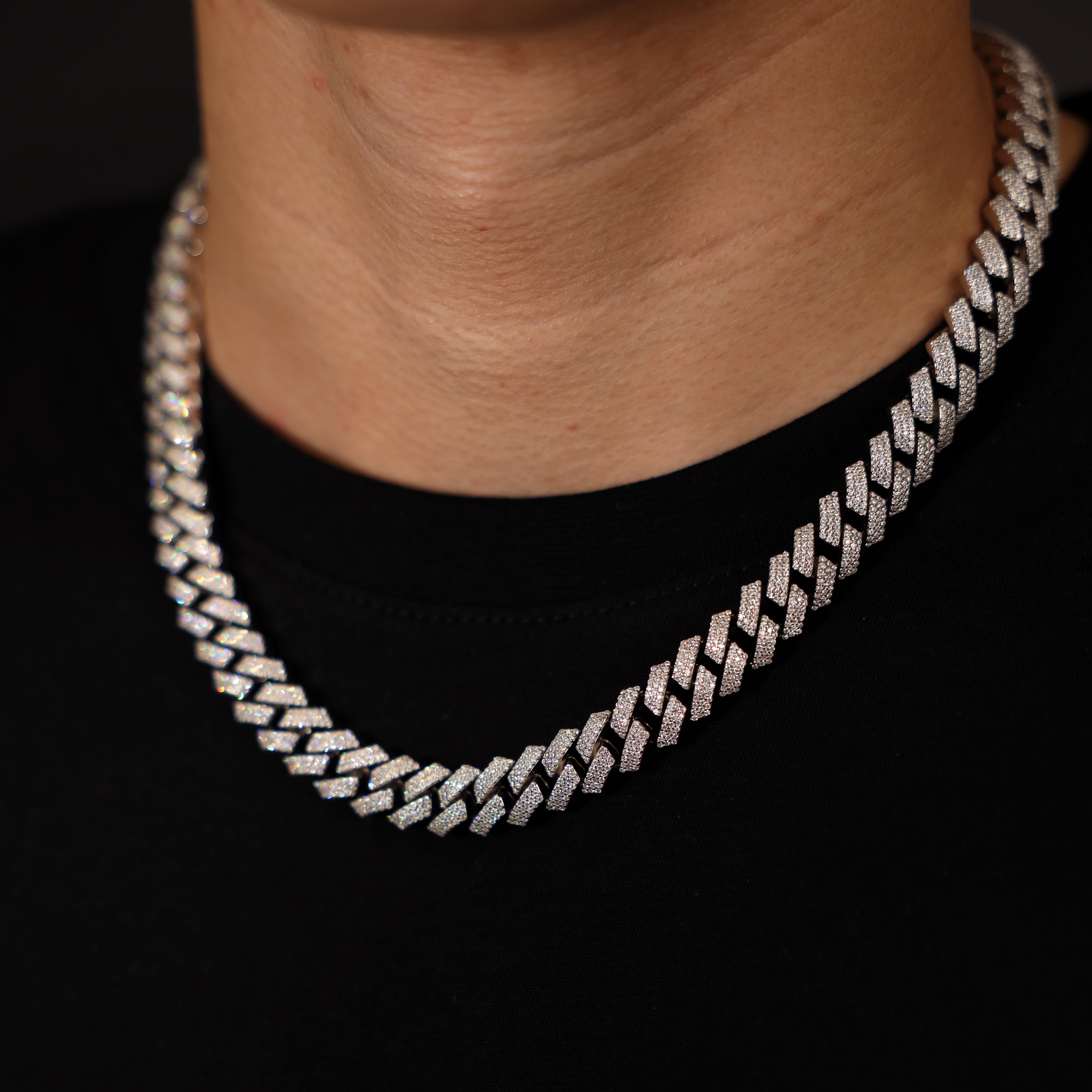 12mm Prong Cuban Link Chain (Silver)
