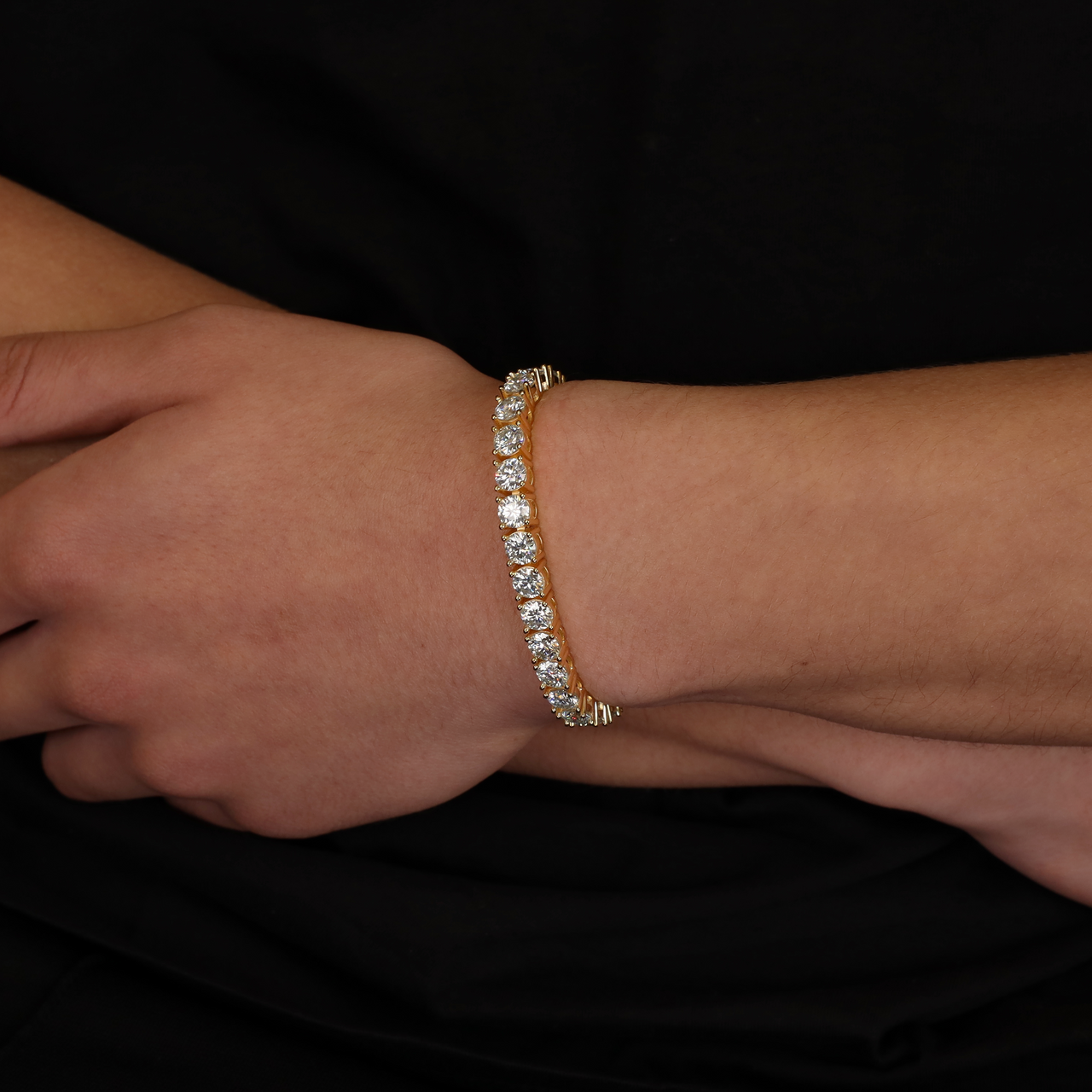 6mm Round-Cut Tennis Bracelet in Yellow Gold