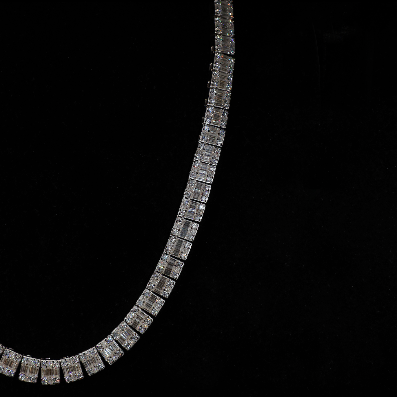 Diamond Baguette Tennis Chain In Yellow Gold- 6mm