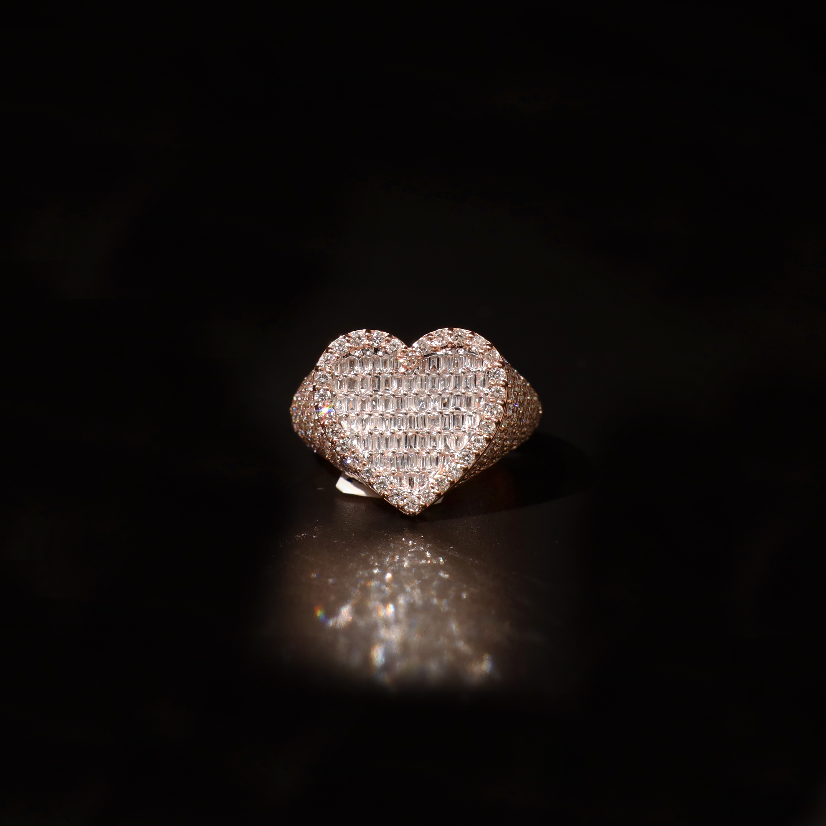 3.36ct Emerald Heart Ring in 14k Rose Gold