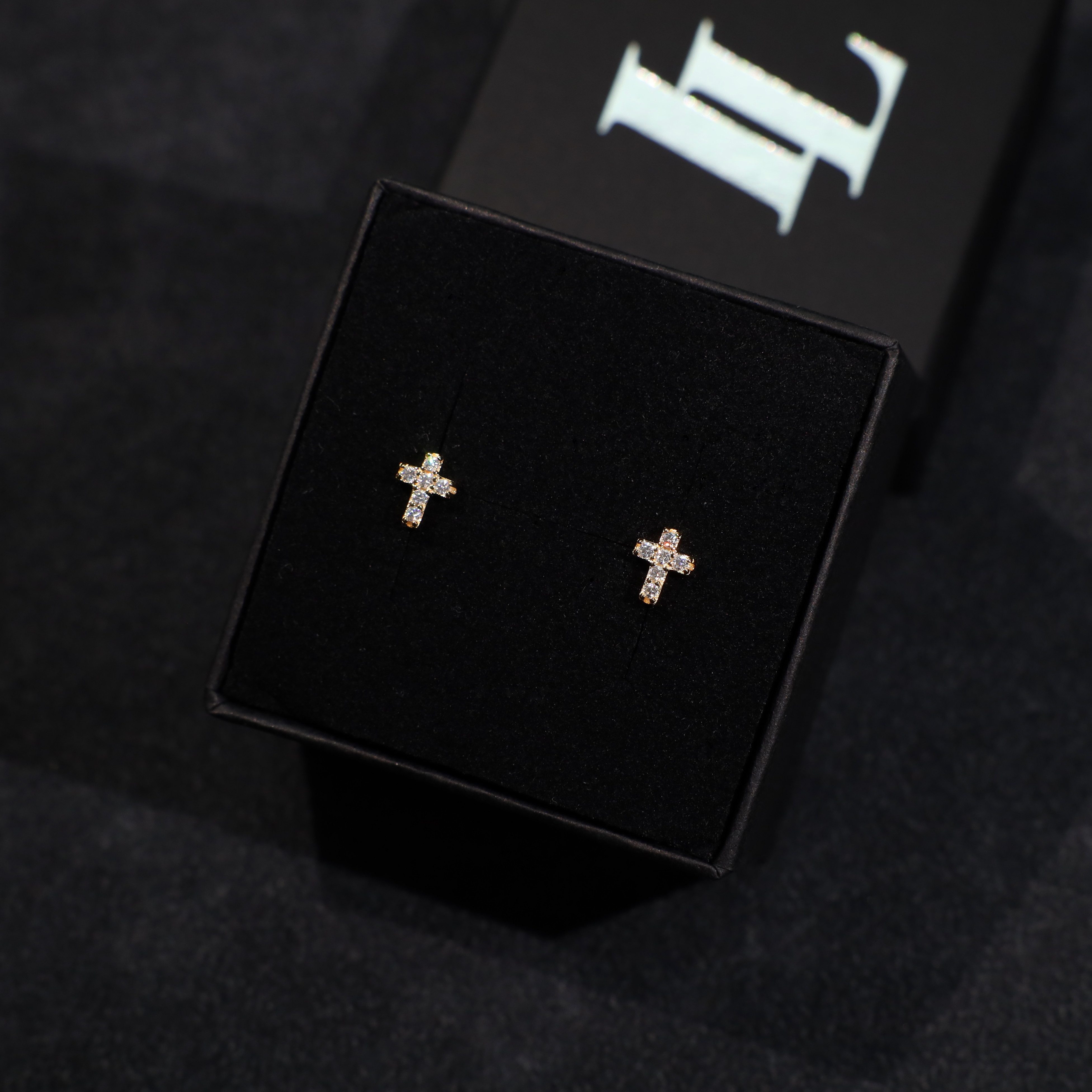 Mini Cross Earrings (Gold)