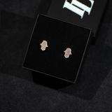 Mini Hamsa Hand Earrings (Gold)
