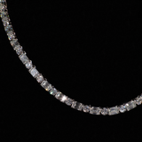 5mm Round & Emerald Cut Tennis Necklace (White Gold)