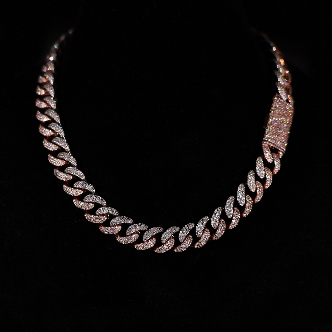 Two-Tone Cuban Link Chain, 15mm Miami Cuban Link Chain (Two-Tone)