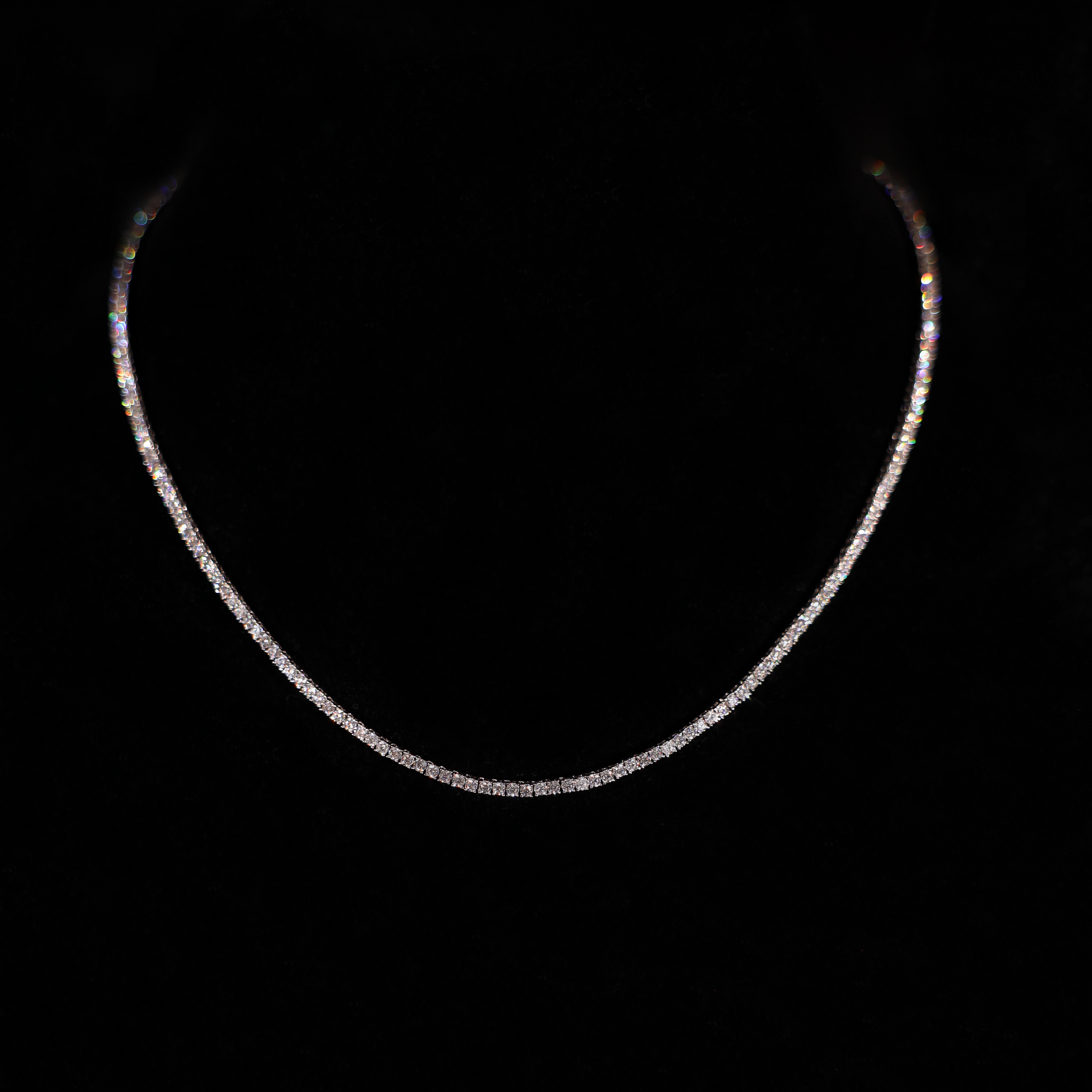 Micro Tennis Necklace (Silver)