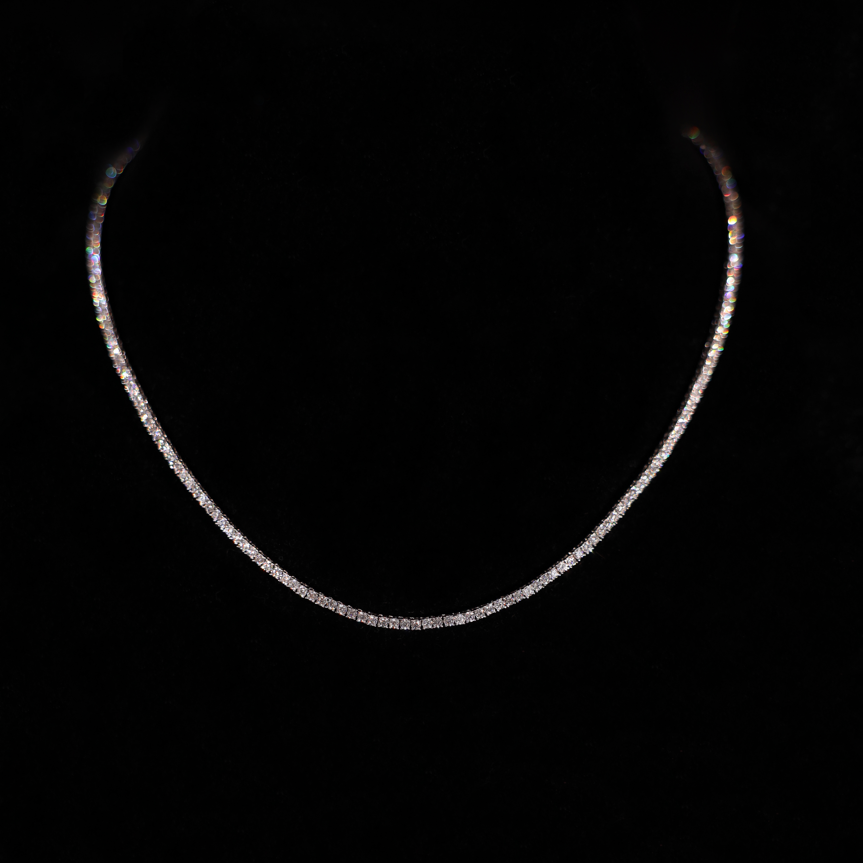 Micro Tennis Necklace Silver