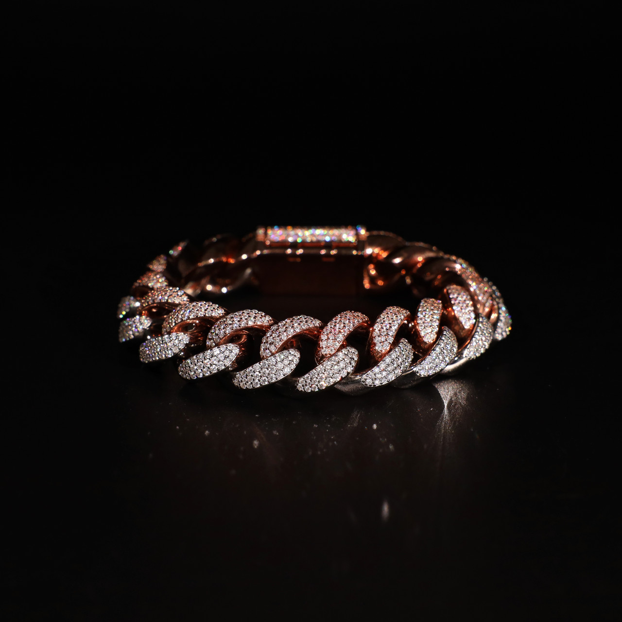 Two-Tone Cuban Chain, 15mm Miami Cuban Link Bracelet (Two-Tone)