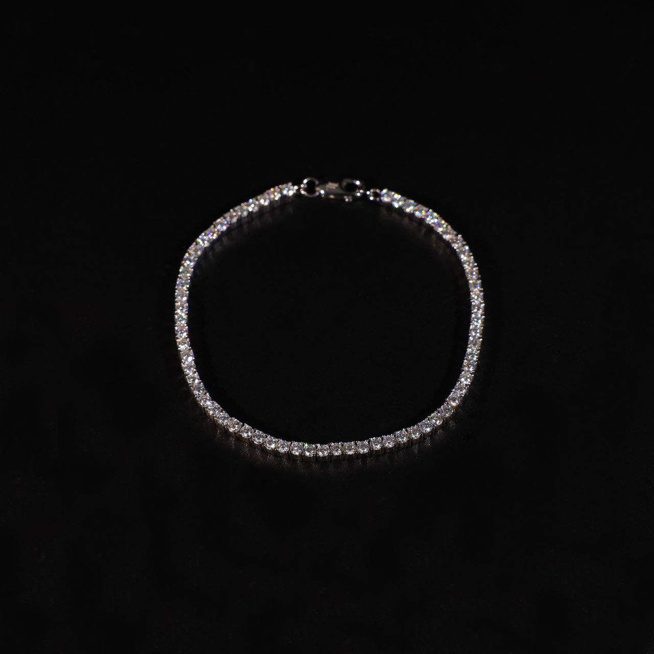 Micro Tennis Bracelet in White Gold