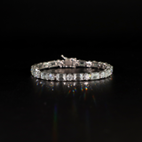 5mm Round & Emerald Cut Tennis Bracelet (White Gold)