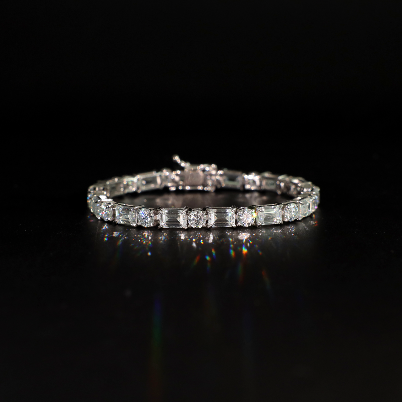 5mm Round & Emerald Cut Tennis Bracelet