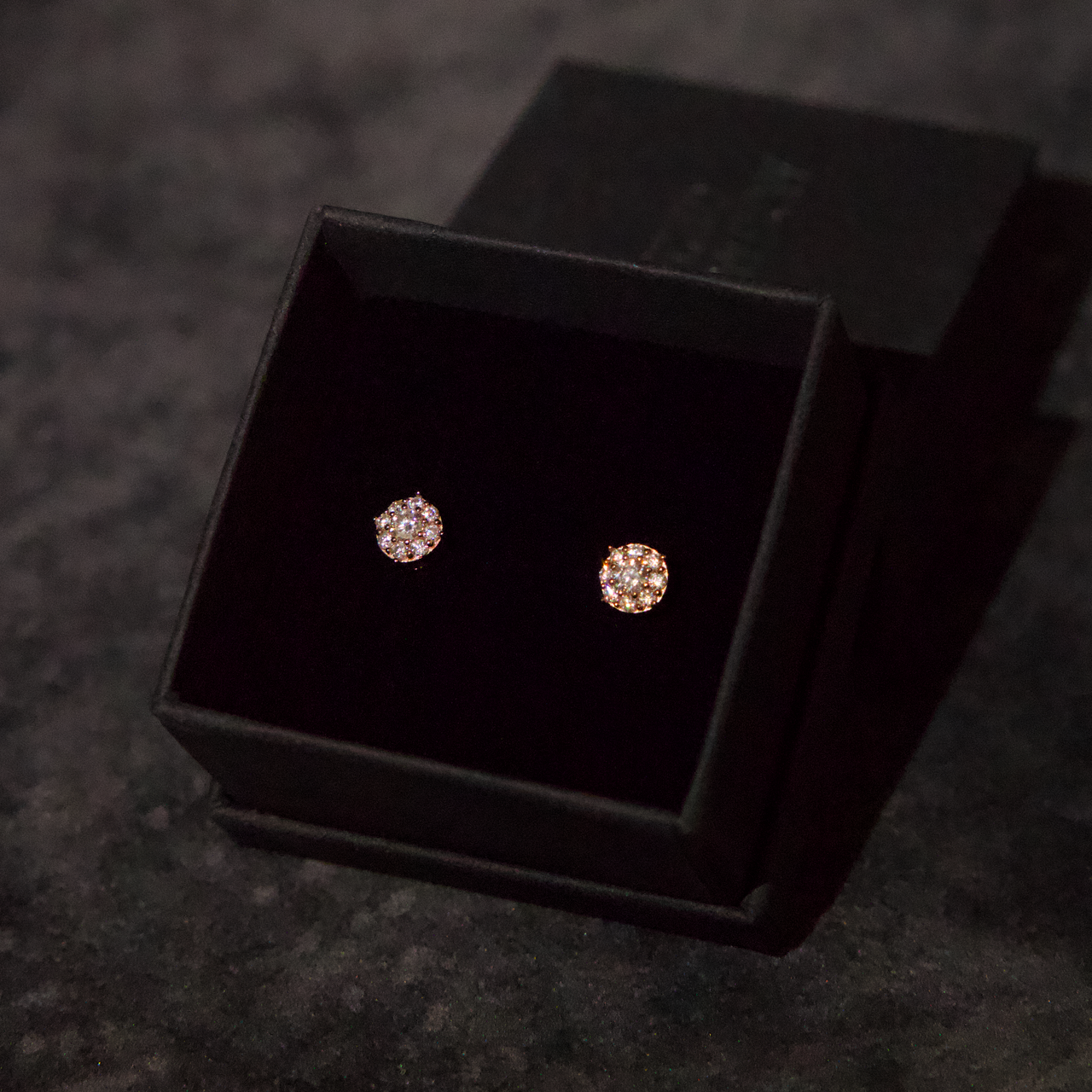 Cluster Stud Earrings (Rose Gold)