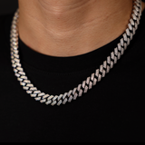 12mm Prong Cuban Link Chain (White Gold)