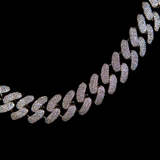 15mm Miami Cuban Link Chain (White Gold)